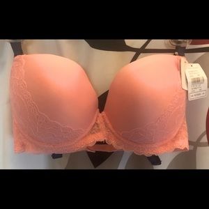 Fran women pink size 32E/DD bra with h blue straps